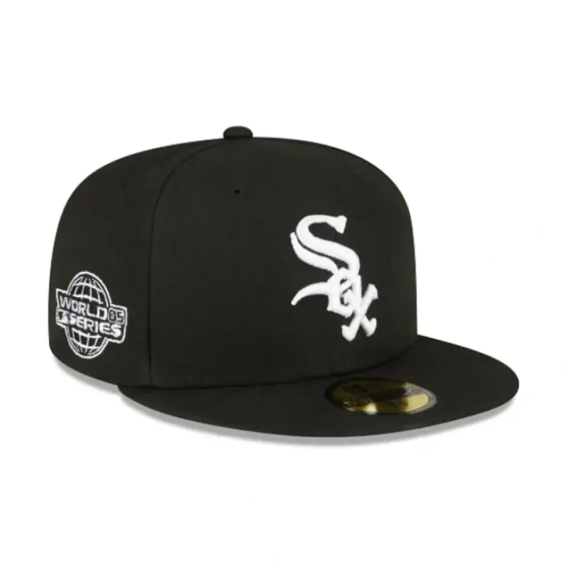 Shop Chicago White Sox Sidepatch Black 59FIFTY Fitted Hat - KTGCaps - Baseball caps for various teams, purchased online at a discount Caps