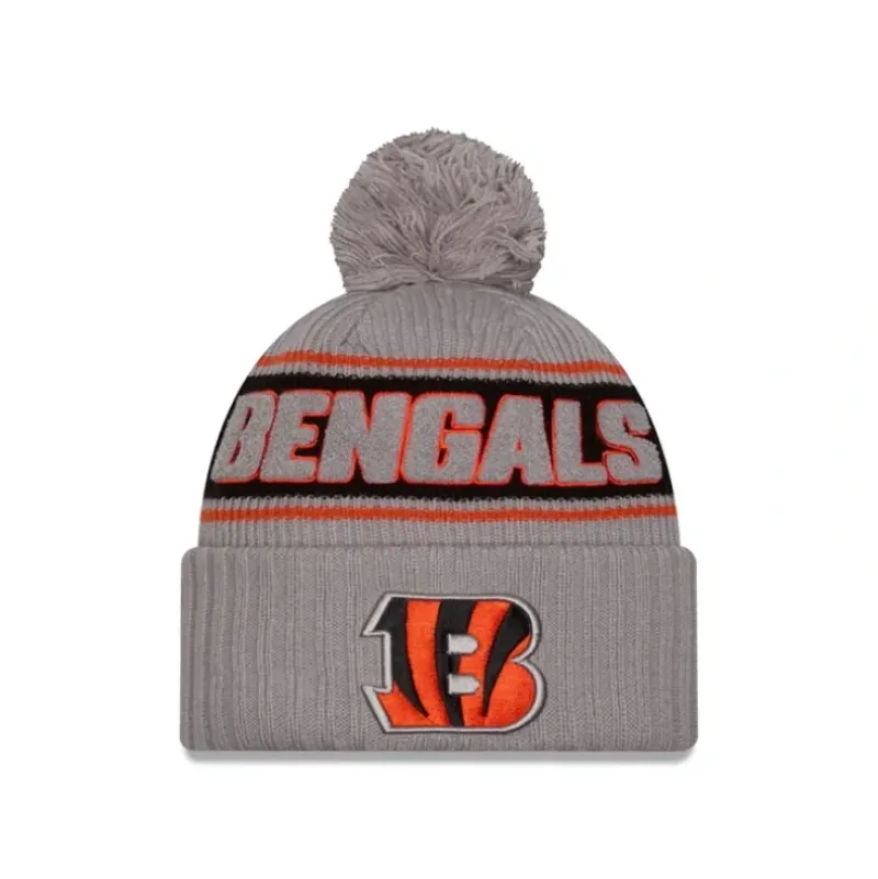 Outlet Cincinnati Bengals 2024 Cold Weather Gray Pom Knit Hat - KTGCaps - Baseball caps for various teams, purchased online at a discount Caps