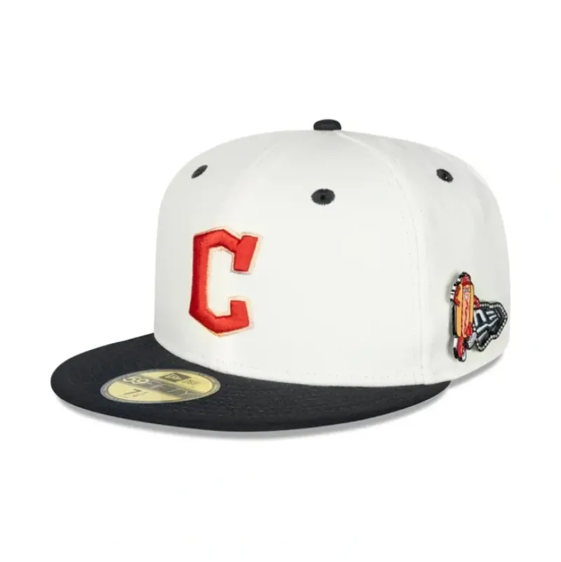 Fashion Cleveland Guardians Mascot Pin 59FIFTY Fitted Hat - KTGCaps - Baseball caps for various teams, purchased online at a discount Caps
