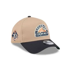 Best Sale Colorado Rockies Beige Khaki 9FORTY AFrame Snapback Hat - KTGCaps - Baseball caps for various teams, purchased online at a discount Caps