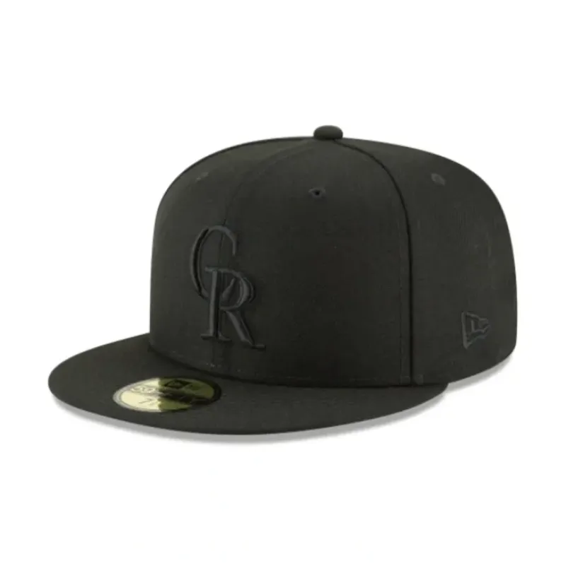 Best Sale Colorado Rockies Blackout Basic 59FIFTY Fitted Hat - KTGCaps - Baseball caps for various teams, purchased online at a discount Caps