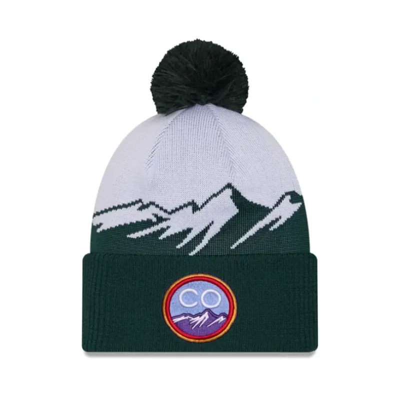 Online Colorado Rockies City Connect Pom Knit Hat - KTGCaps - Baseball caps for various teams, purchased online at a discount Caps