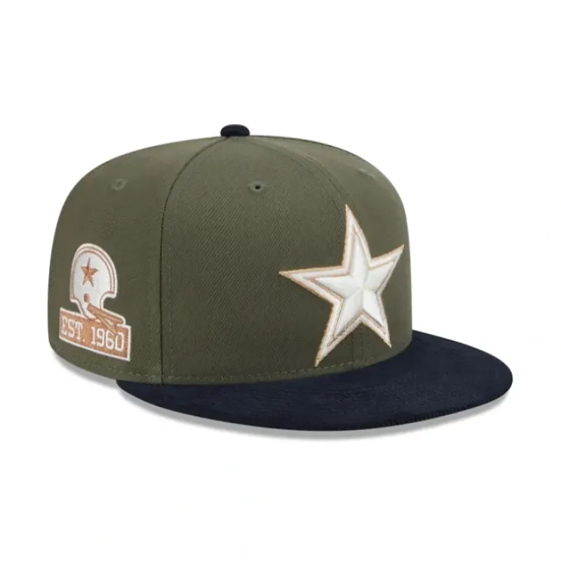 Clearance Dallas Cowboys Olive Green 59FIFTY Fitted Hat - KTGCaps - Baseball caps for various teams, purchased online at a discount Caps