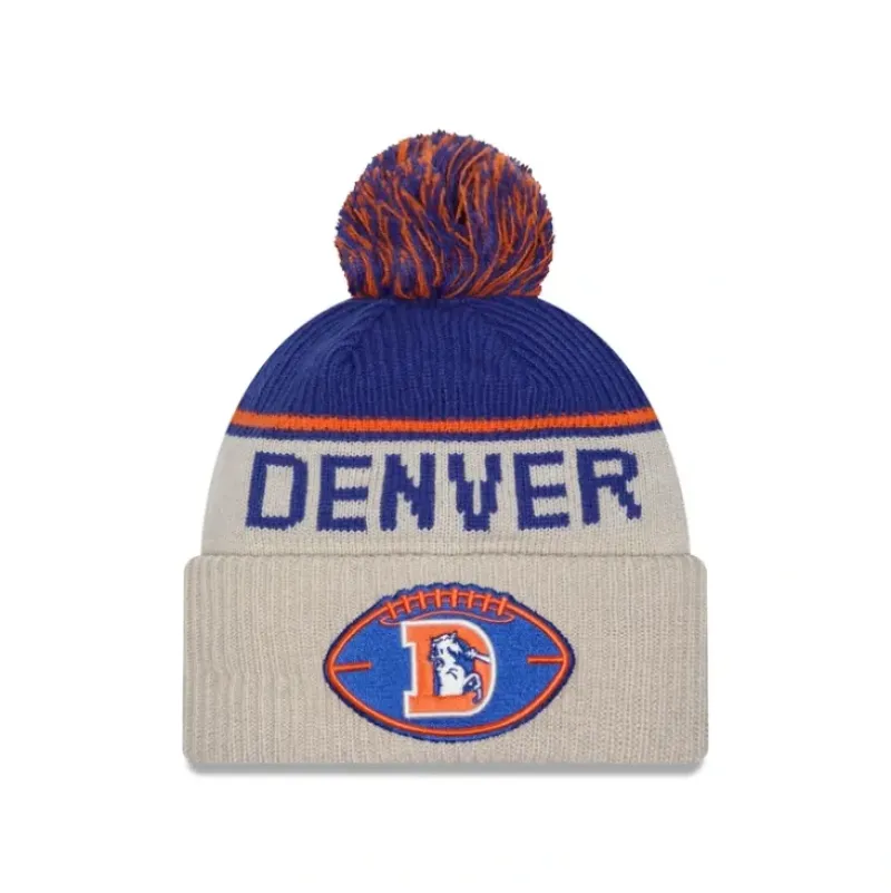 Fashion Denver Broncos 2024 Cold Weather Historic Pom Knit Hat - KTGCaps - Baseball caps for various teams, purchased online at a discount Caps