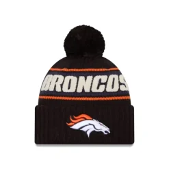 Clearance Denver Broncos 2024 Cold Weather Black Pom Knit Hat - KTGCaps - Baseball caps for various teams, purchased online at a discount Caps