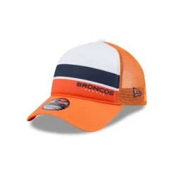Best Denver Broncos Color Block 9FORTY AFrame Trucker Snapback Hat - KTGCaps - Baseball caps for various teams, purchased online at a discount Caps