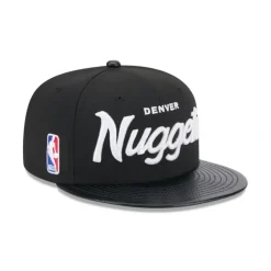 Store Denver Nuggets Faux Leather Visor 9FIFTY Snapback Hat - KTGCaps - Baseball caps for various teams, purchased online at a discount Caps
