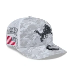 Best Sale Detroit Lions 2024 Salute to Service 9SEVENTY Trucker Hat - KTGCaps - Baseball caps for various teams, purchased online at a discount Caps