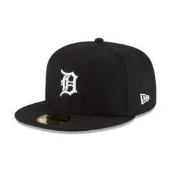 Online Detroit Tigers Basic Black and White 59FIFTY Fitted Hat - KTGCaps - Baseball caps for various teams, purchased online at a discount Caps