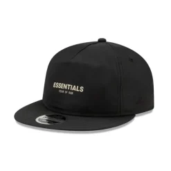 Shop Fear Of God Essentials Retro Crown Black 9FIFTY Strapback Hat - KTGCaps - Baseball caps for various teams, purchased online at a discount Caps