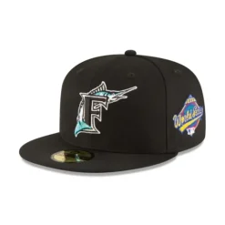 Sale Florida Marlins Blackout Basic 59FIFTY Fitted Hat - KTGCaps - Baseball caps for various teams, purchased online at a discount Caps