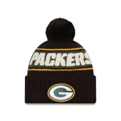Best Green Bay Packers 2024 Cold Weather Black Pom Knit Hat - KTGCaps - Baseball caps for various teams, purchased online at a discount Caps