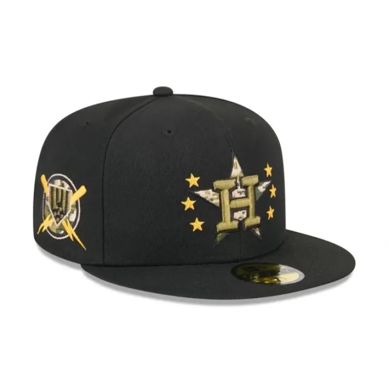 Clearance Houston Astros Armed Forces Day 2024 59FIFTY Fitted Hat - KTGCaps - Baseball caps for various teams, purchased online at a discount Caps