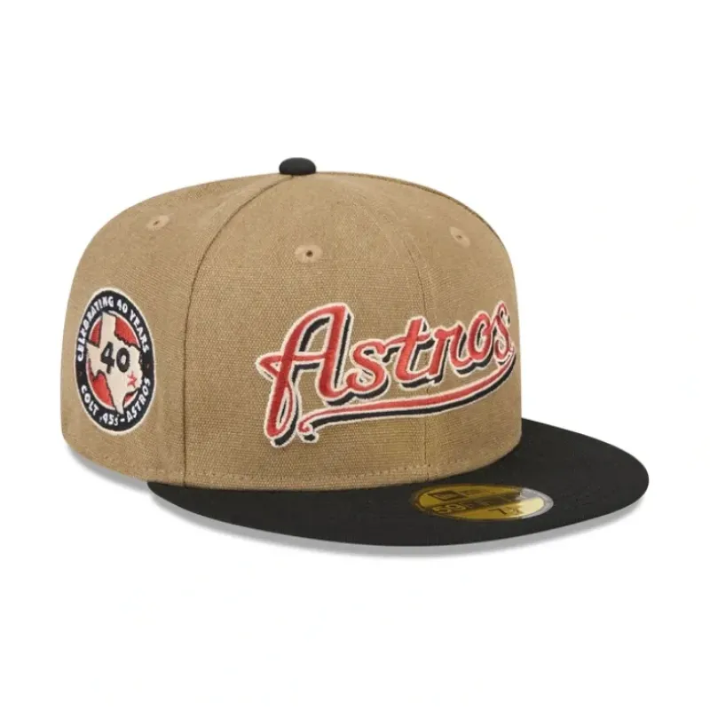 Sale Houston Astros Canvas Crown 59FIFTY Fitted Hat - KTGCaps - Baseball caps for various teams, purchased online at a discount Caps