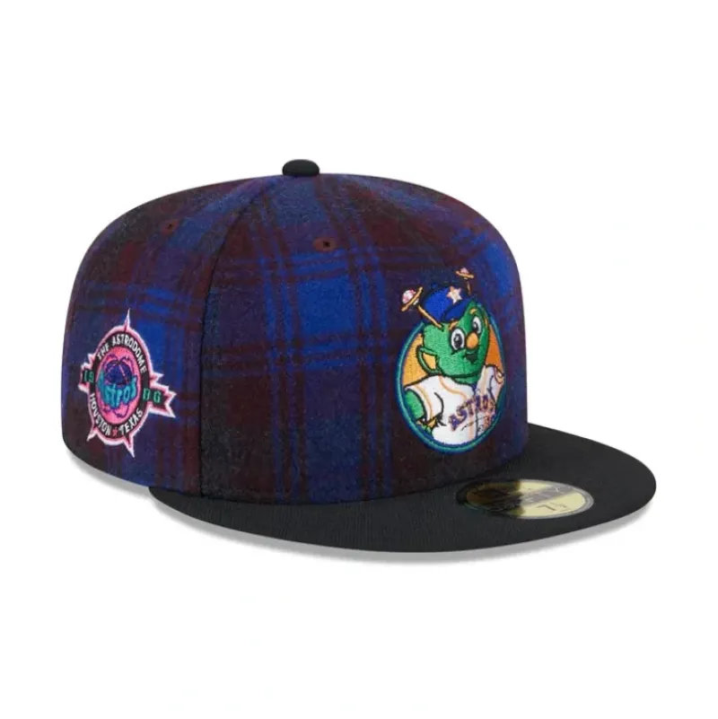 Online Houston Astros Mascot Plaid 59FIFTY Fitted Hat - KTGCaps - Baseball caps for various teams, purchased online at a discount Caps