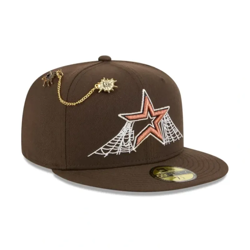 Online Houston Astros Spider Pin 59FIFTY Fitted Hat - KTGCaps - Baseball caps for various teams, purchased online at a discount Caps