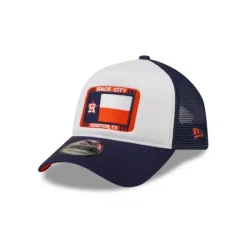 Outlet Houston Astros White Crown 9FORTY AFrame Trucker Hat - KTGCaps - Baseball caps for various teams, purchased online at a discount Caps