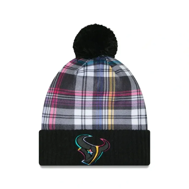 Best Sale Houston Texans 2024 Crucial Catch Sport Pom Knit Hat - KTGCaps - Baseball caps for various teams, purchased online at a discount Caps
