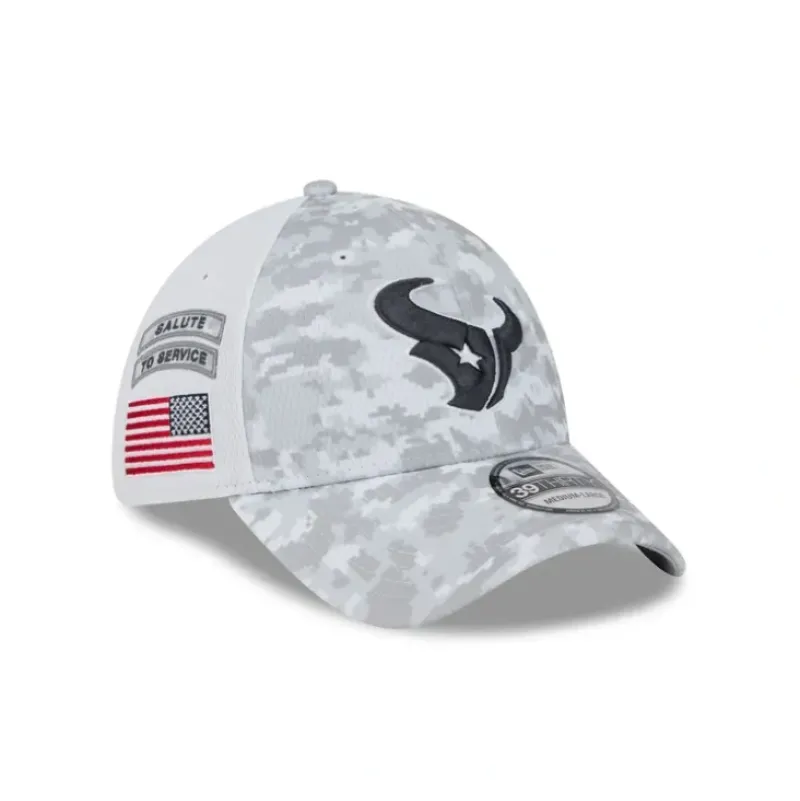Sale Houston Texans 2024 Salute to Service 39THIRTY Stretch Fit Hat - KTGCaps - Baseball caps for various teams, purchased online at a discount Caps