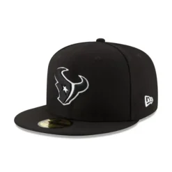 Best Houston Texans Black amp White 59FIFTY Fitted Hat - KTGCaps - Baseball caps for various teams, purchased online at a discount Caps