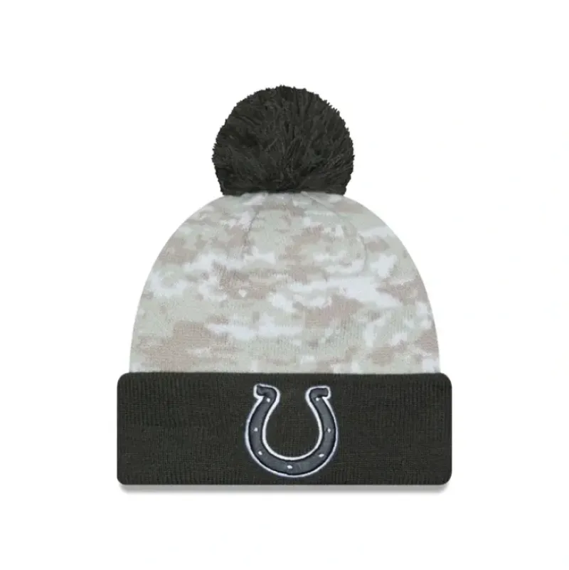 Best Indianapolis Colts 2024 Salute to Service Pom Knit Hat - KTGCaps - Baseball caps for various teams, purchased online at a discount Caps