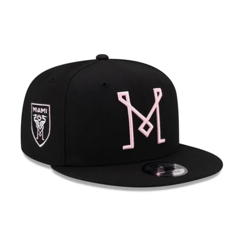 Best Inter Miami Basic Black 9FIFTY Snapback Hat - KTGCaps - Baseball caps for various teams, purchased online at a discount Caps