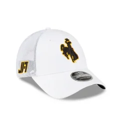 Best Sale JA17 Wyoming Cowboys White Mesh 9FORTY Snapback Hat - KTGCaps - Baseball caps for various teams, purchased online at a discount Caps