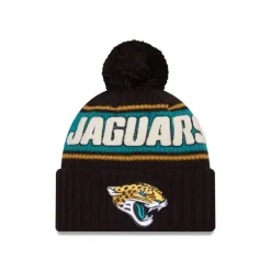 Best Sale Jacksonville Jaguars 2024 Cold Weather Black Pom Knit Hat - KTGCaps - Baseball caps for various teams, purchased online at a discount Caps