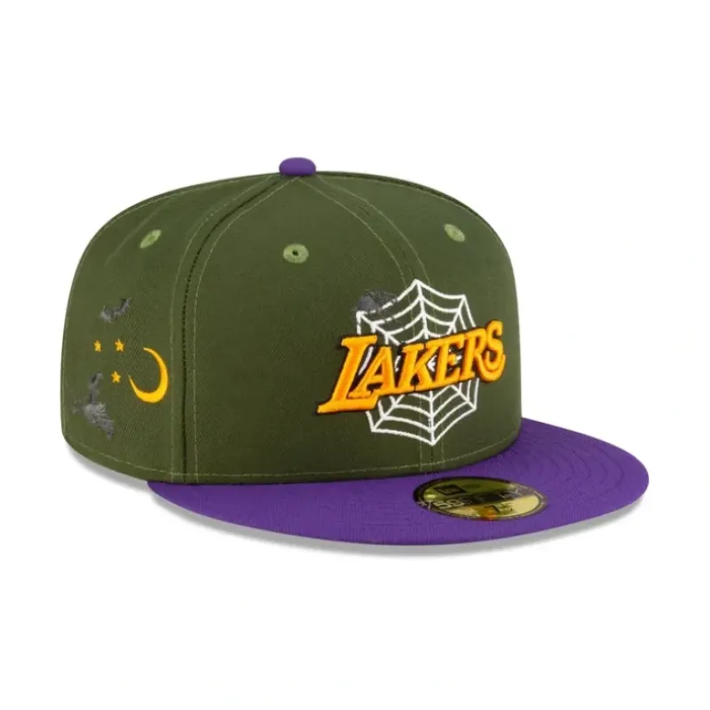 Clearance Just Caps Spider Web Los Angeles Lakers 59FIFTY Fitted Hat - KTGCaps - Baseball caps for various teams, purchased online at a discount Caps