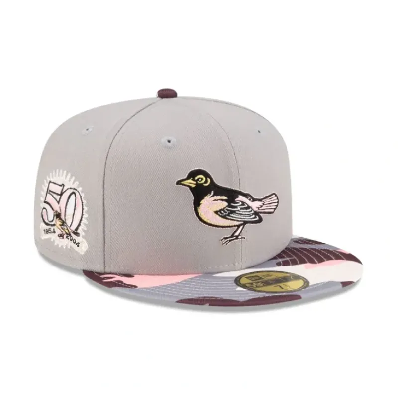 Outlet Just Caps Variety Camo Pack Baltimore Orioles 59FIFTY Fitted Hat - KTGCaps - Baseball caps for various teams, purchased online at a discount Caps