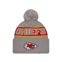 Clearance Kansas City Chiefs 2024 Cold Weather Gray Pom Knit Hat - KTGCaps - Baseball caps for various teams, purchased online at a discount Caps