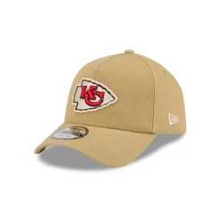Cheap Kansas City Chiefs Logo Essentials Khaki 9FORTY AFrame Snapback Hat - KTGCaps - Baseball caps for various teams, purchased online at a discount Caps