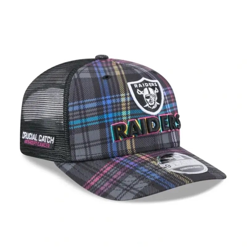Shop Las Vegas Raiders 2024 Crucial Catch 9SEVENTY Trucker Hat - KTGCaps - Baseball caps for various teams, purchased online at a discount Caps