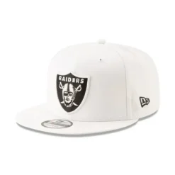 Outlet Las Vegas Raiders Basic White 9FIFTY Snapback Hat - KTGCaps - Baseball caps for various teams, purchased online at a discount Caps