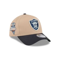Sale Las Vegas Raiders Beige Khaki 9FORTY AFrame Snapback Hat - KTGCaps - Baseball caps for various teams, purchased online at a discount Caps