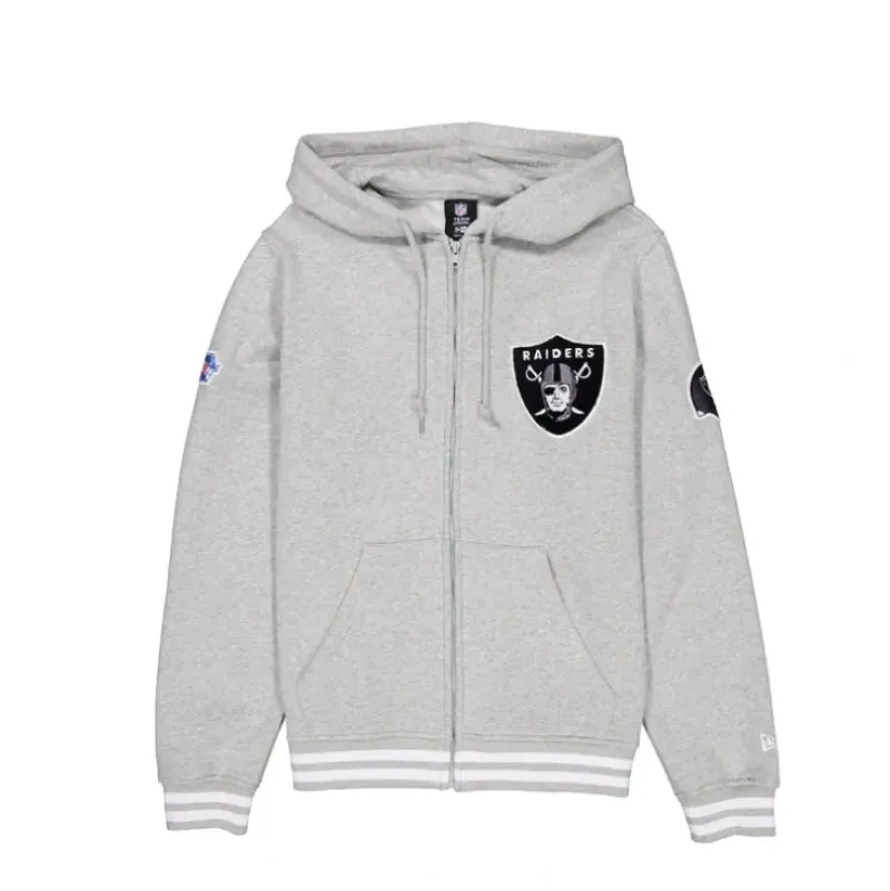 Discount Las Vegas Raiders Gray Logo Select FullZip Hoodie - KTGCaps - Baseball caps for various teams, purchased online at a discount Caps