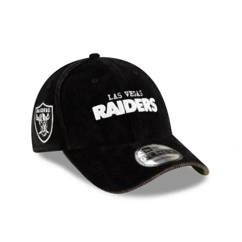 Online Las Vegas Raiders Washed Cord 9FORTY Adjustable Hat - KTGCaps - Baseball caps for various teams, purchased online at a discount Caps