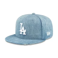 Hot Los Angeles Dodgers Distressed Denim 59FIFTY Fitted Hat - KTGCaps - Baseball caps for various teams, purchased online at a discount