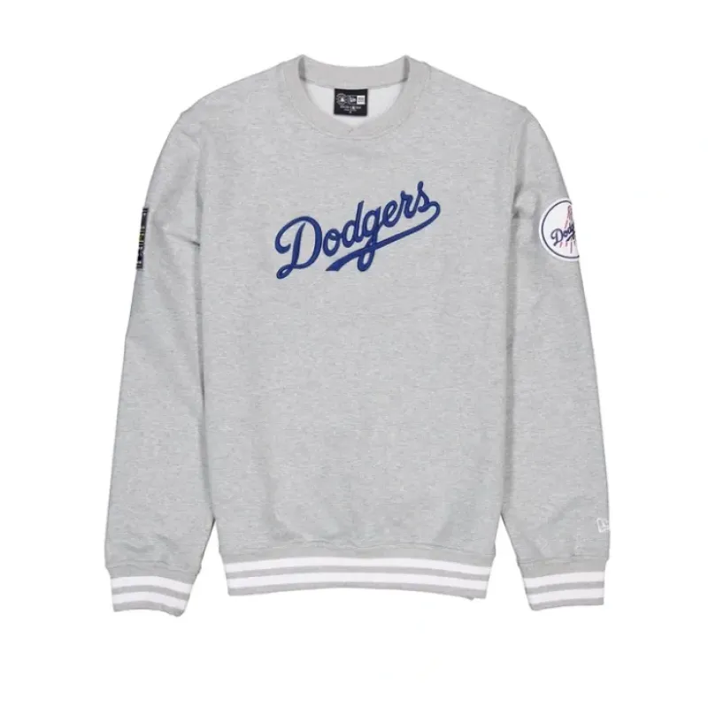 Shop Los Angeles Dodgers Gray Logo Select Crewneck - KTGCaps - Baseball caps for various teams, purchased online at a discount