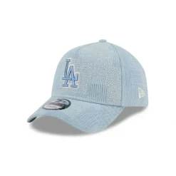 Best Los Angeles Dodgers Logo Essentials Denim 9FORTY AFrame Snapback Hat - KTGCaps - Baseball caps for various teams, purchased online at a discount