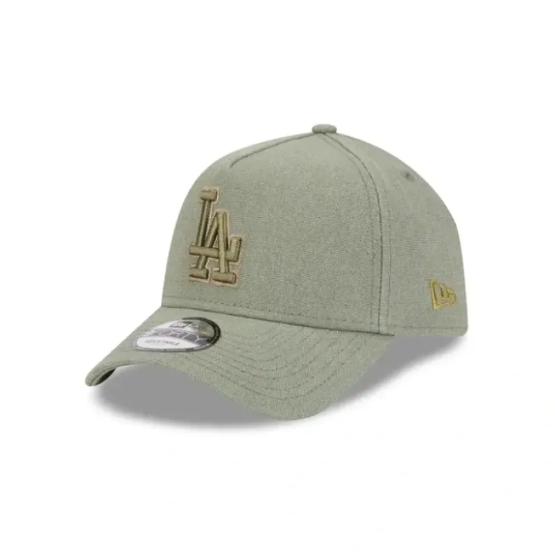 Sale Los Angeles Dodgers Logo Essentials Olive 9FORTY AFrame Snapback Hat - KTGCaps - Baseball caps for various teams, purchased online at a discount