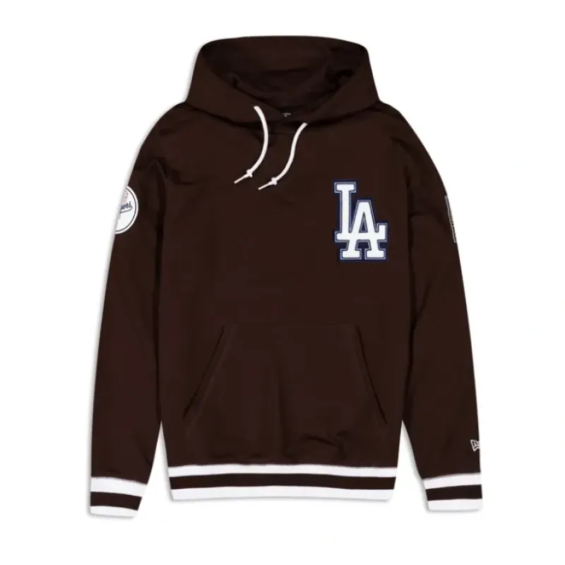 Outlet Los Angeles Dodgers Logo Select Color Flip Brown Hoodie - KTGCaps - Baseball caps for various teams, purchased online at a discount