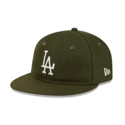 Store Los Angeles Dodgers New Olive Wool Retro Crown 9FIFTY Adjustable Hat - KTGCaps - Baseball caps for various teams, purchased online at a discount