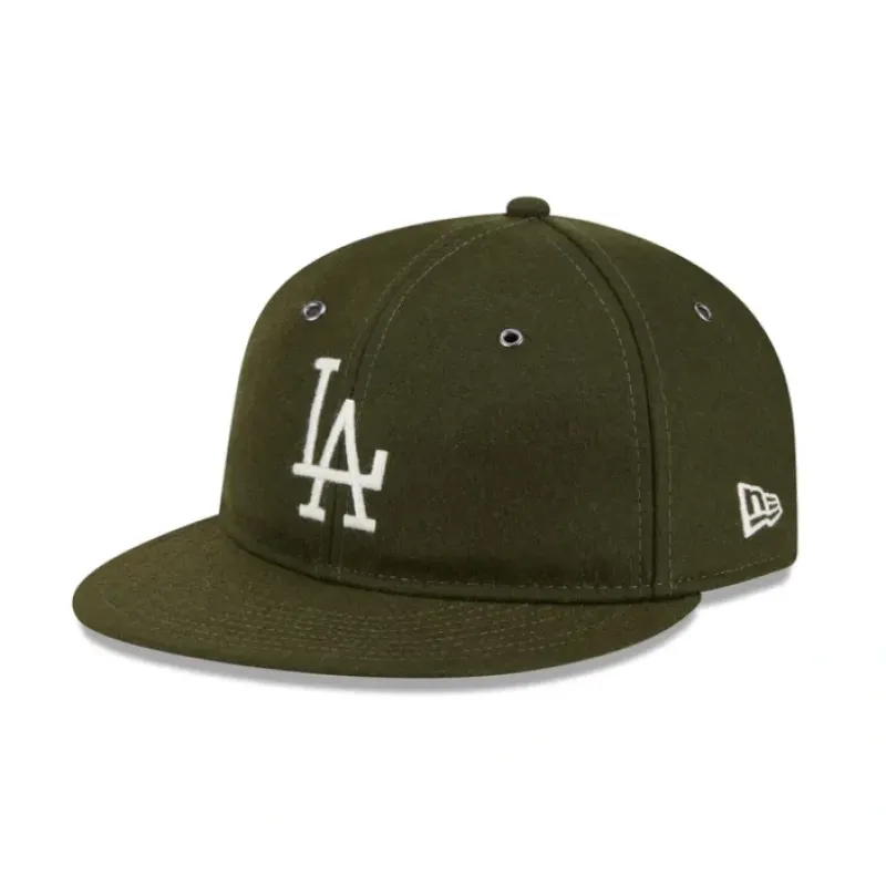 Store Los Angeles Dodgers New Olive Wool Retro Crown 9FIFTY Adjustable Hat - KTGCaps - Baseball caps for various teams, purchased online at a discount