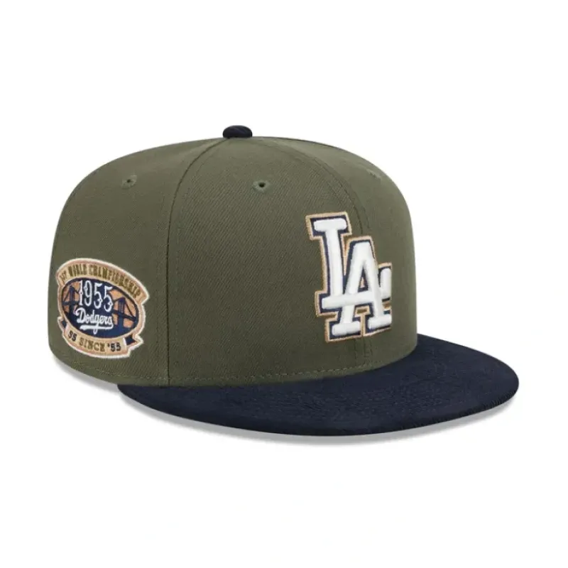 Outlet Los Angeles Dodgers Olive Green 59FIFTY Fitted Hat - KTGCaps - Baseball caps for various teams, purchased online at a discount