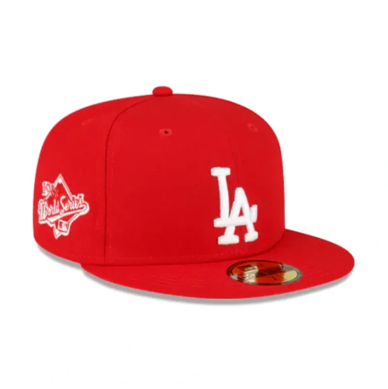 Hot Los Angeles Dodgers Sidepatch Red 59FIFTY Fitted Hat - KTGCaps - Baseball caps for various teams, purchased online at a discount Caps