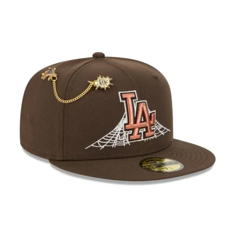 Best Los Angeles Dodgers Spider Pin 59FIFTY Fitted Hat - KTGCaps - Baseball caps for various teams, purchased online at a discount