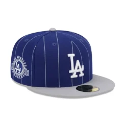 Best Los Angeles Dodgers Throwback Pinstripe 59FIFTY Fitted Hat - KTGCaps - Baseball caps for various teams, purchased online at a discount