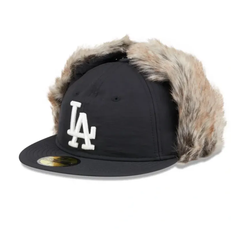 Shop Los Angeles Dodgers Winter Dog Ear Retro Crown 59FIFTY Fitted Hat - KTGCaps - Baseball caps for various teams, purchased online at a discount