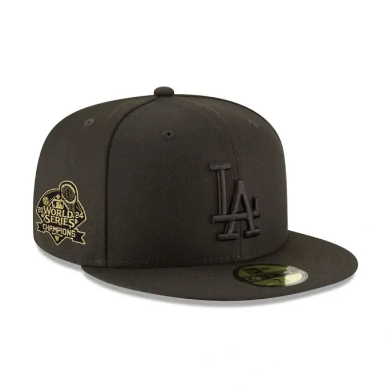 Store Los Angeles Dodgers World Series Champions Black on Black 59FIFTY Fitt - KTGCaps - Baseball caps for various teams, purchased online at a discount